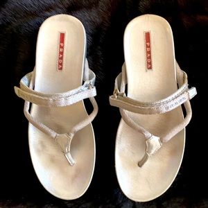 Prada Silver Sandals